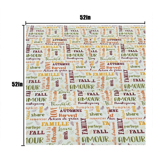 52"x52" Flannel Backed Tablecloth Heavy Duty Waterproof Table Cover Wipe Clean - Picture 2 of 16