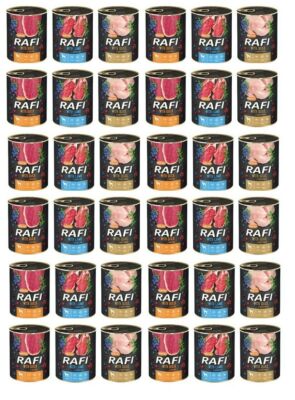 DOLINA NOTECI Rafi Premium Dosen MIX Ente, Wachtel, Wilde, Lamm, Pute 48x400g