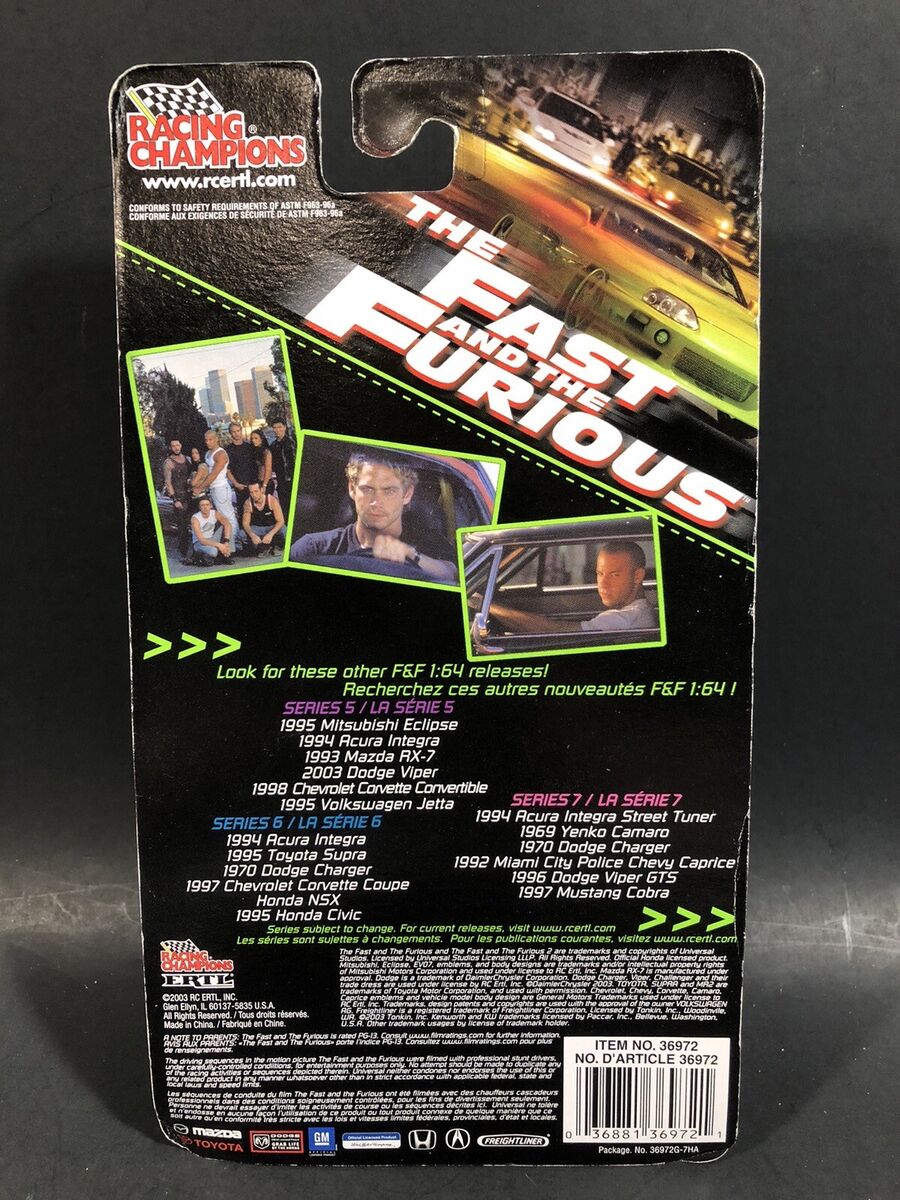 RACING CHAMPIONS FAST AND THE FURIOUS SERIES 7 1996 DODGE RACING CHAMPIONS FAST AND THE FURIOUS SERIES 7 1996 DODGE