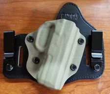 FITS KAHR, BERSA MODELS IWB & OWB TUCKABLE HYBRID HOLSTER KYDEX / LEATHER CCW