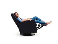 Fjords Oslo Large Swing Relaxer Manual Recline Recliner Chair STONE NL Leather