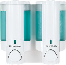 AVIVA DISPENSER SAPONE 2 SCOMPARTI BIANCO DISPENSER SAPONE montaggio a parete