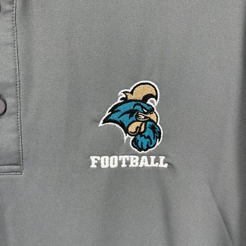 Coastal Carolina Football Under Armour Polo Men XL Loose Grey Heatgear - Picture 4 of 16