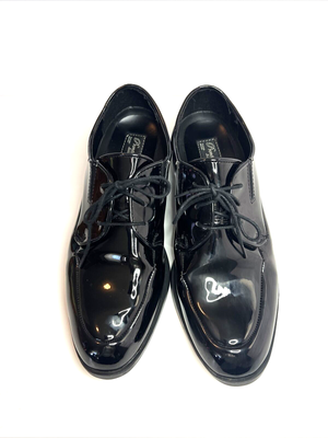 Pronto Uomo Black Patent Leather Glossy Oxford Dress Shoes 
