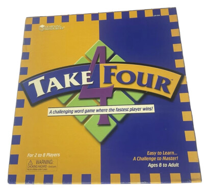 Take 4 Four Family Word Board Game By Learning Resources Ages 8 To Adult New