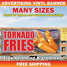 TORNADO FRIES Advertising Banner Vinyl Mesh Sign potato chips fast food cheese