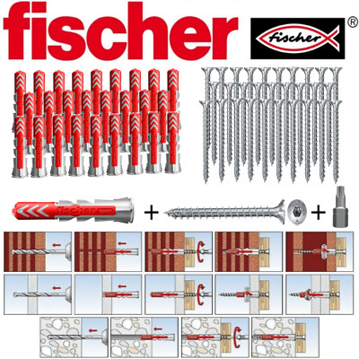   Fischer DUOPOWER Dübel 5 6 8mm + Power Fast SCHRAUBEN + BIT   Hohlraumdübel
