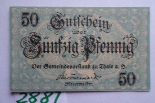 GERMANY 1921 - STADT THALER a. HARZ - 50 Pfg - Gra T 2 - WATERMARK