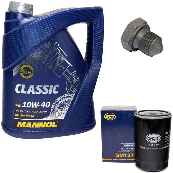 MotoröL ÖLfilter SM137 10W40 5Liter + ÖLablassschraube FüR Seat Ibiza II VW Golf-image