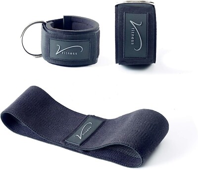 Fitness Ankle Cuffs (x2) and Hip Resistance Band Attachment for Cable  Machi UK