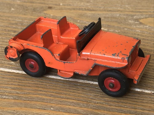 Vintage Dinky Toys 25y Universal Jeep Meccano England Orange 3.25” Diecast