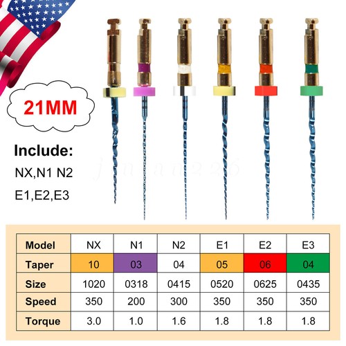 Dental Wireless Endodontic 16:1 LED Endo Motor/ 6pcs Endo Rotary File 21MM - Picture 17 of 25