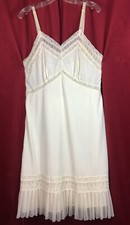 40 Vintage Charmod White Crystal Pleat Nylon Sissy Slip Shadow Panel