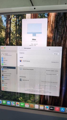 Apple iMac (2021) 24" M1 7 GPU 8GB/256GB SSD Blue Blu*LEGGI BENE* - Afbeelding 9 van 10