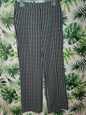 MNG by mango Suit black white geometric print pant Trousers Women's Size 4 