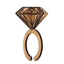 Postcard Postable Jewelry Wooden Birch Diamond Statement Ring
