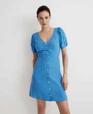 Madewell V-Neck Blue Mini Dress