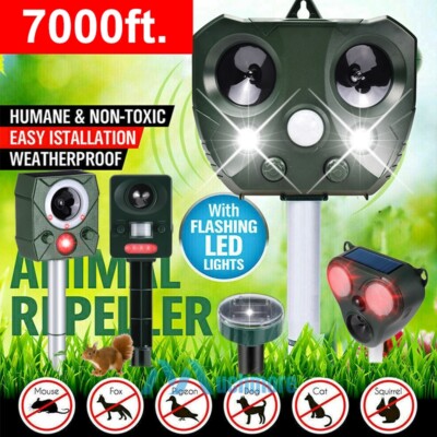 7000ft. Ultrasónico solar repelente de animales Perro Gato exterior para jardín