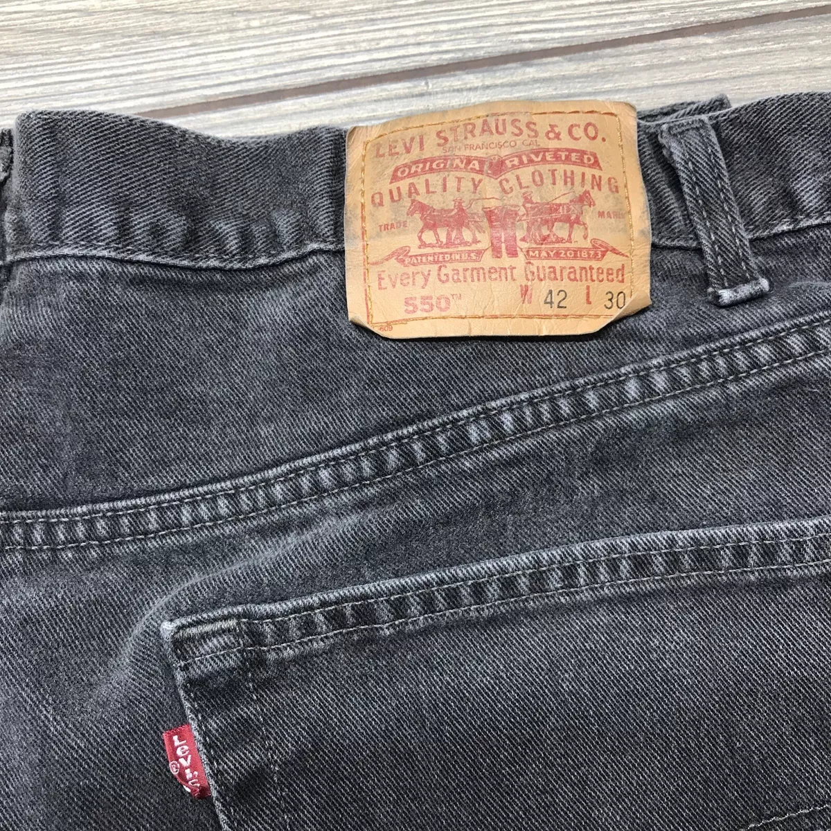 Vintage 90s Levis 550 Relaxed Fit Black Jeans Pants Men's Size