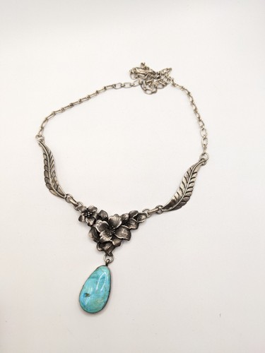 Collana "Tahe" firmata nativi americani argento sterling turchese blu sud-ovest - Foto 2 di 5