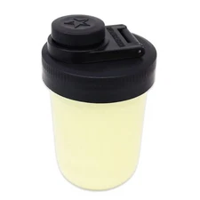 Brewing America Creamer Jar with Pouring Lid, 1 Pint (16 oz) with Blue Wide M...