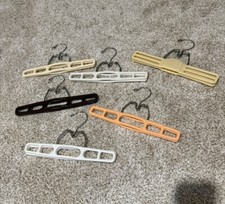 Lot Of 6 Tamor Type Plastic Pants Skirts Clamp Hangers 11" Mixed Colors - BUB