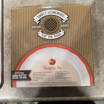 Simply Homemade Pumpkin Pie Dish Recipe in Dish 9 In NIB