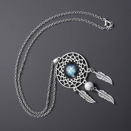Retro Dreamcatcher Necklace Bohemia Zodiac Sign Pendant Dangling Tassel - 第 7/12 張圖片
