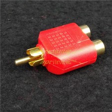 New 1Pcs RCA Male to Dual 2 RCA Female Jack Audio COAX Splitter Adapter