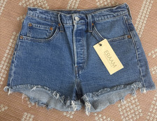 NWT NEW Levi s 501 Denim Jean Cut Off Re-Done Jean Shorts 27" 28