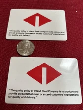 Vintage INLAND Steel Plant 2  Blast Furnace Mission Statement Cards .FREE SHIP