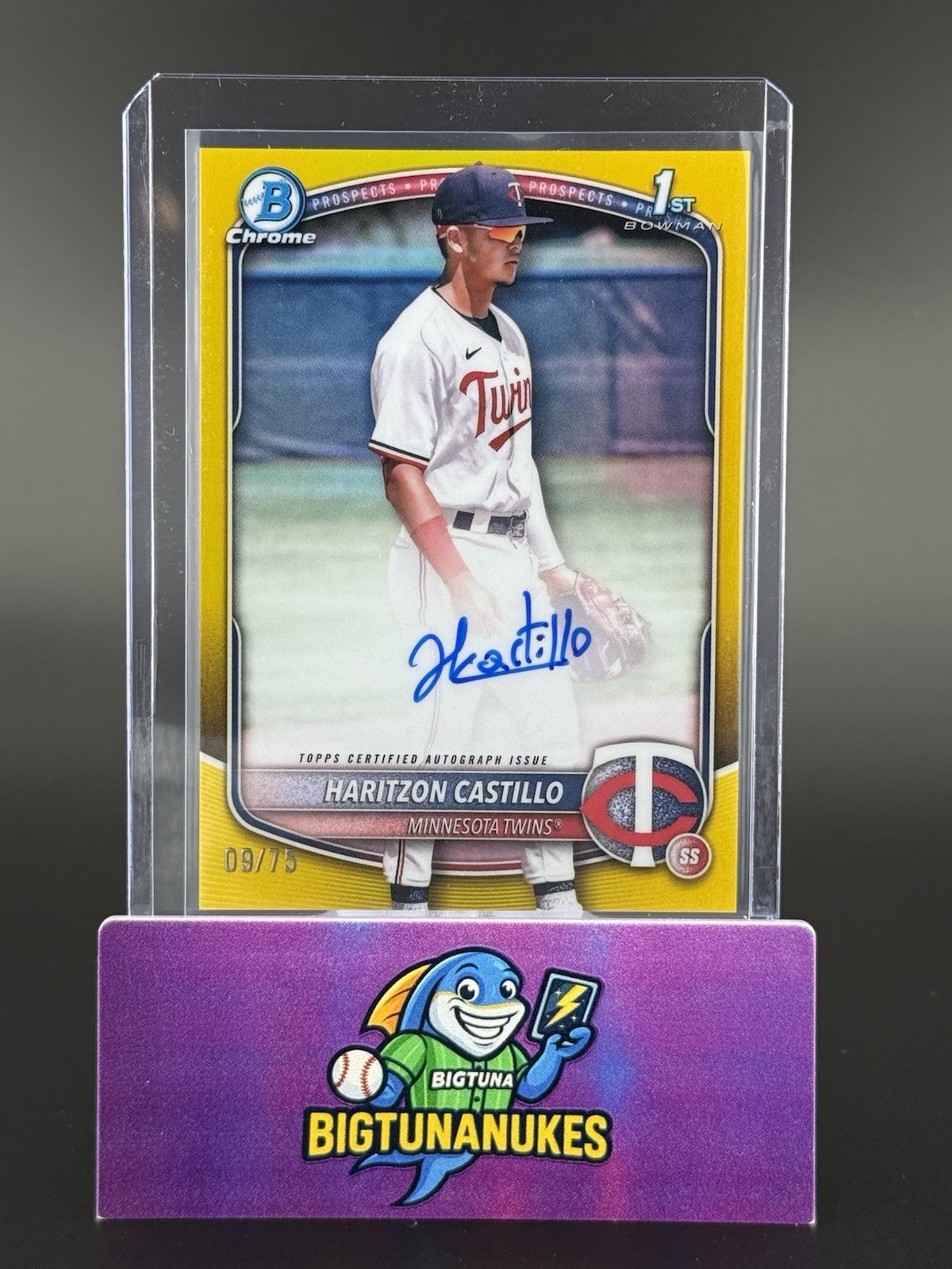 2025 Bowman Chrome 1st Auto Haritzon Castillo True Yellow Refractor #/75