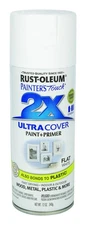 Rust-Oleum 249126 2X Ultra Cover Flat White Spray Paint 12 oz. (Pack of 6)