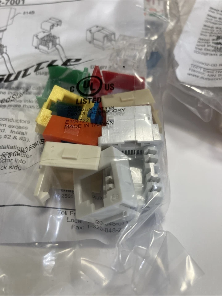 Lot of 8 Suttle SpeedStar SE-2-7001 CAT 5e Data Jacks 568A/B - Image 4 of 4