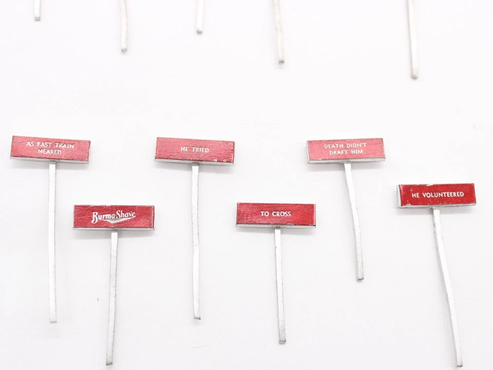 Lot Of 12 O Scale Burma Shave Signs (Metal) For Model Railroad Layout - Image 2 of 4