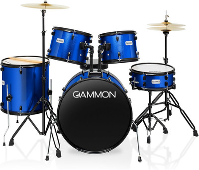 Full Size Complete Adult 5-Piece Drum Set with Cymbals, Stands, Stool, and Stick