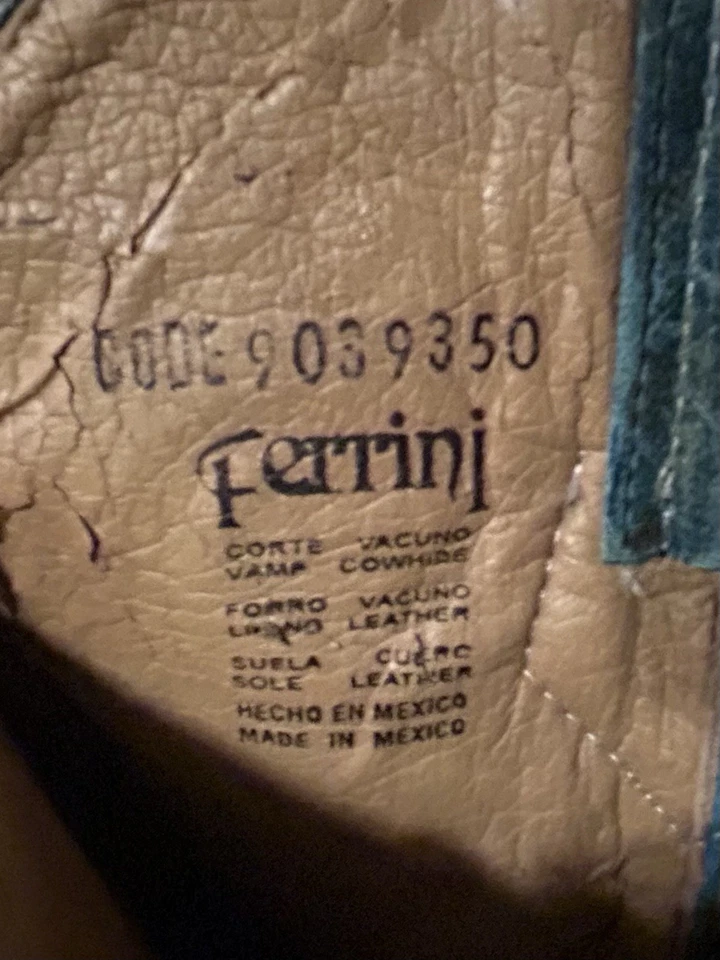 Botas Ferrini Mujer Cuero Caimán Azul Perfecto Estado Talla 8 EE. UU. Foto 2 de 4