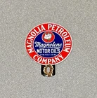 VINTAGE MAGNOLIA PLATE TOPPER PORCELAIN SIGN CAR GAS OIL TRUCK MOTORCYCLE