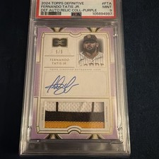 2024 TOPPS DEFINITIVE FERNANDO TATIS JR JERSEY PATCH AUTO 5/5 PSA 9 AUTOGRAPH