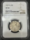 1929-D 25C NGC XF40 Standing Liberty Quarter - Amazing Luster - Type Coin