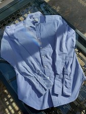 Men’s Blue And White Check T M Lewin Shirt Size 16 1/2 Inch Collar. Slim Fit.