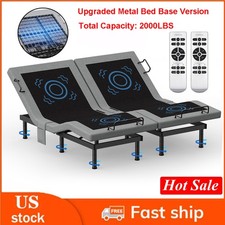 Verinch Adjustable Bed Frame Base Stress Massage Wireless Remote USB Quiet Motor