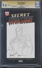 SECRET INVATION 1 CGC 9.6 SS SIGNED SKETCH BY MIKE ZECK BLACK SUIT SPIDER-MAN