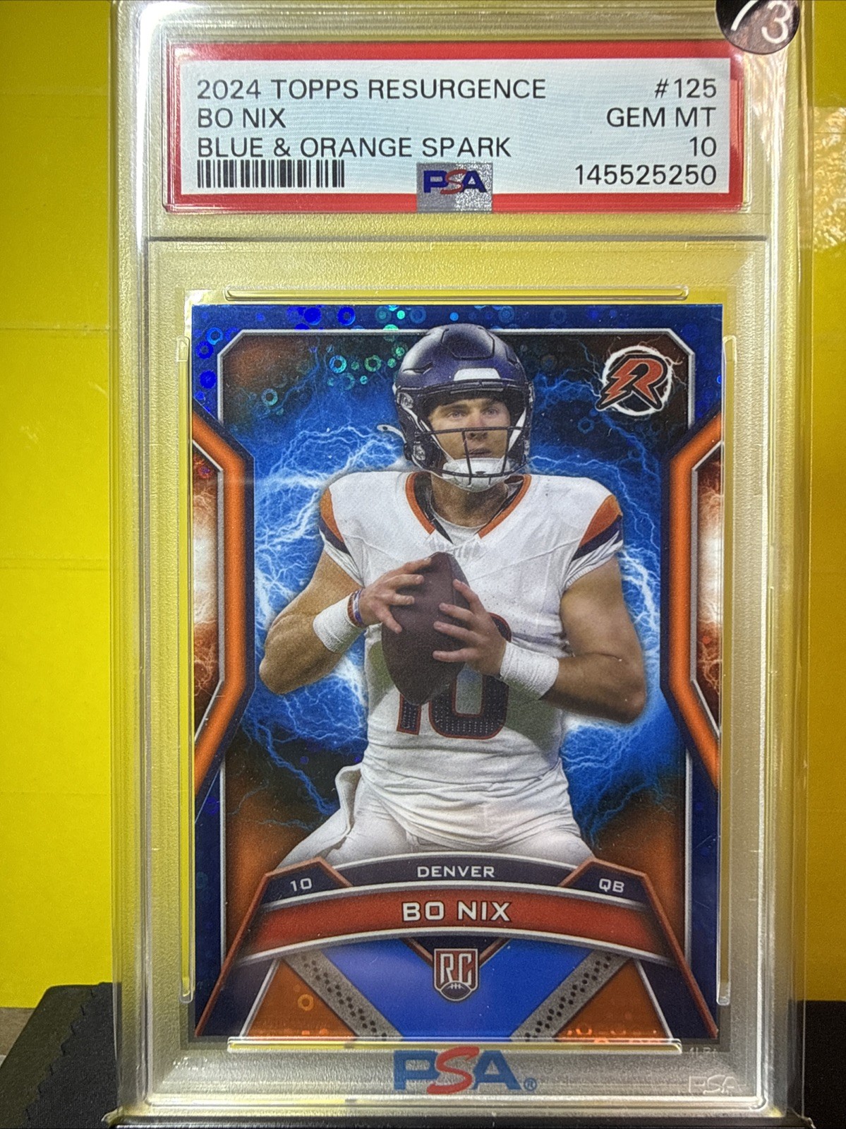 Bo Nix Topps Resurgence #125 Blue & Orange Spark