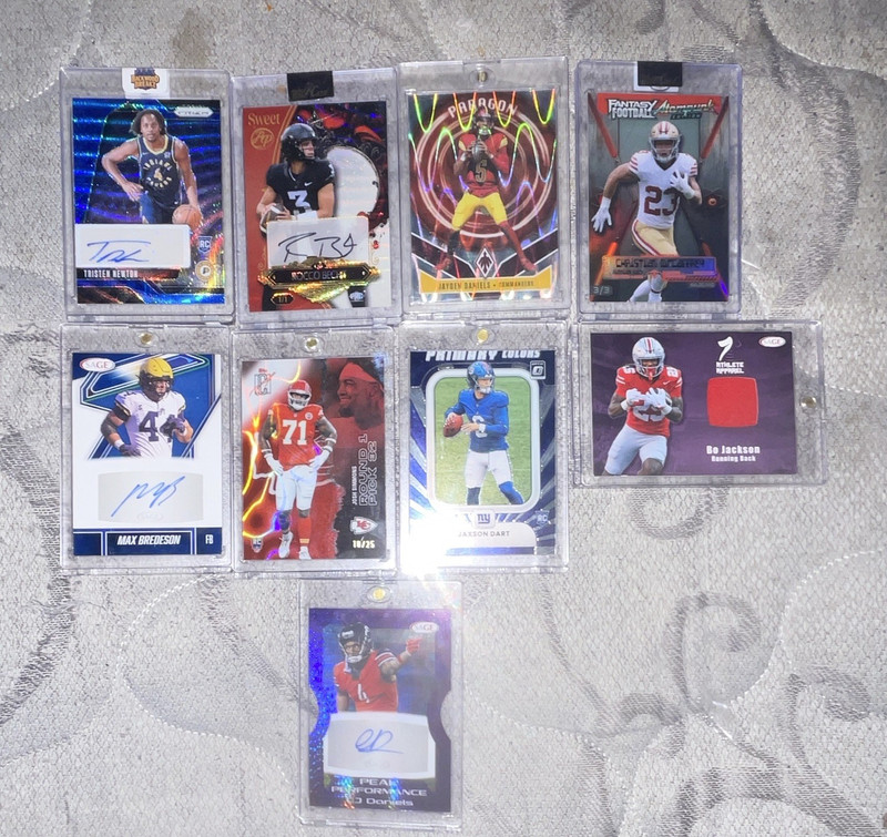 ALL CASED CARDS,4 signatures,one jersey game worn,4 numbered cards,jackson dart