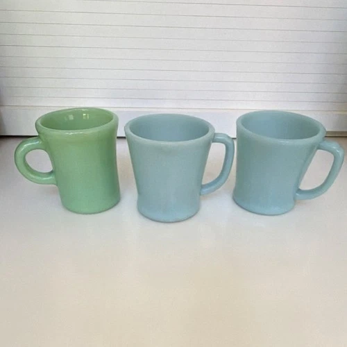 Fire King Jadite Mugs C Handle D Handle Turquoise lot