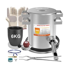 Nelyrho 6KG Smelting Furnace Kit - Full Stainless Steel Foundry with Crucible...