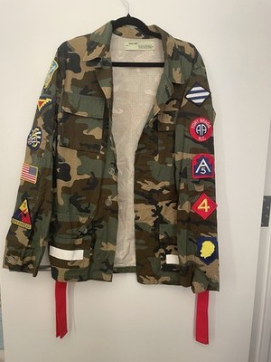 Virgil Abloh Off-White Green and White Military Field Army Jacket