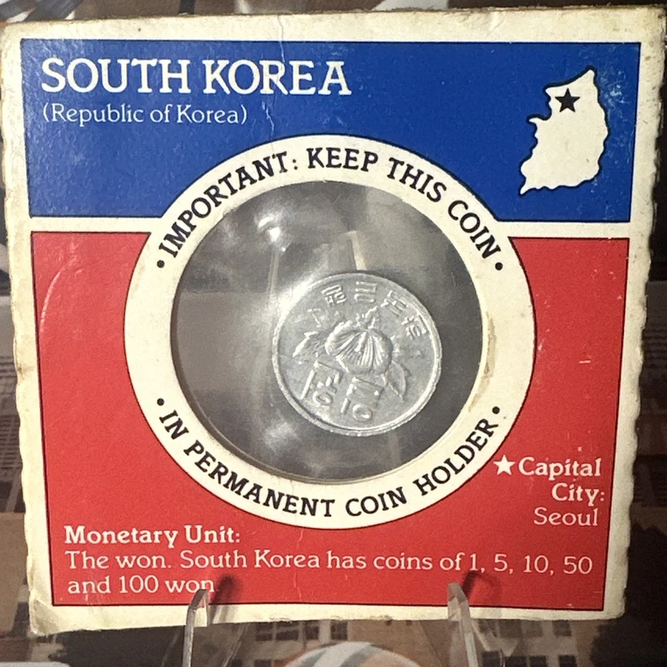 1989 Super Golden Crisp Cereal Box South Korea 1 Won Coin - Image 2 of 4