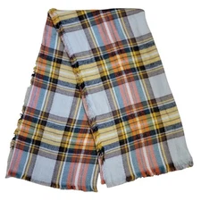 Macchia di Ruggine Blanket Scarf Oversized Plaid Gray Brown Red Green Yellow